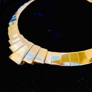 Napier Gold Plated Modernist Art Deco Revival Choker Vintage Necklace